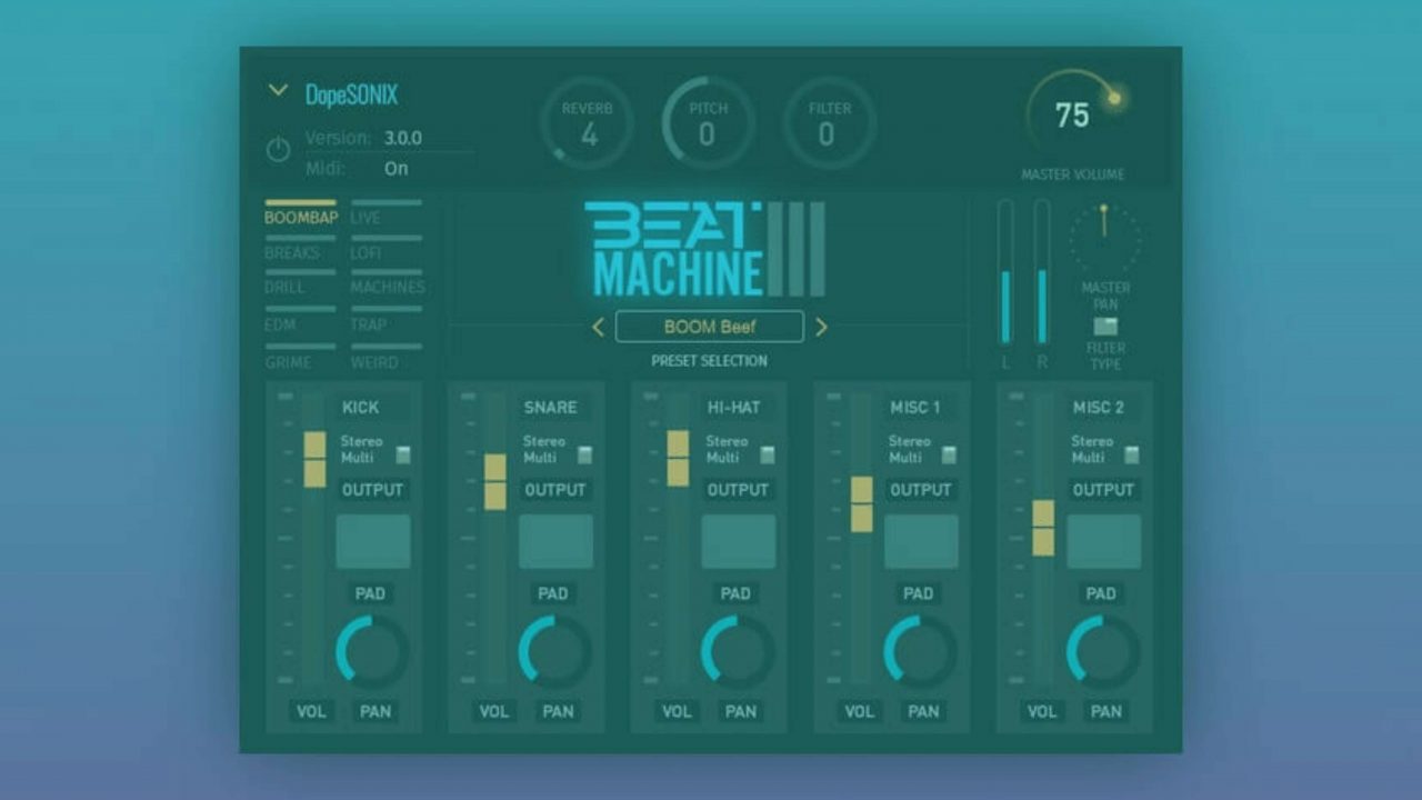 Welcome Beat Machine 3 by Dopesonix, A Drum Rompler for the Bedroom Producer