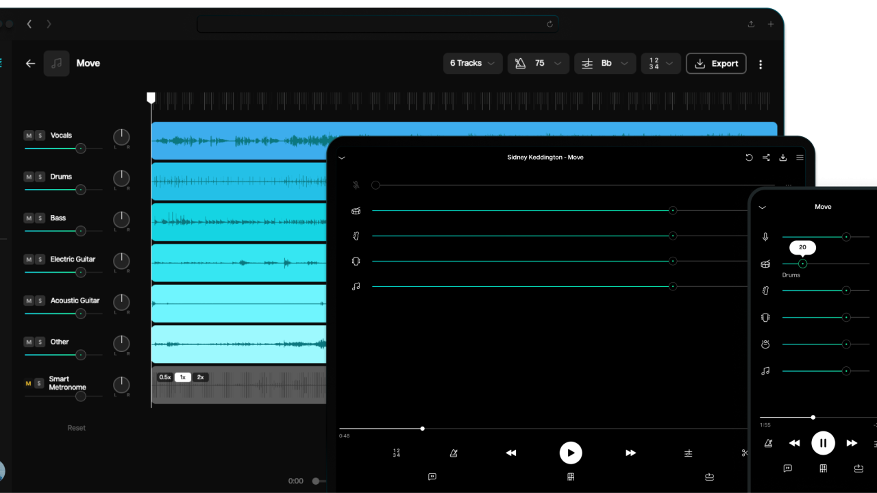 Moises AI: Multi instrument stem separation and more